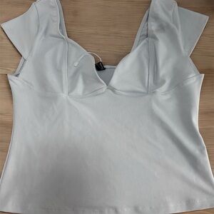 Trendy Queen White Crop‎ Top Medium